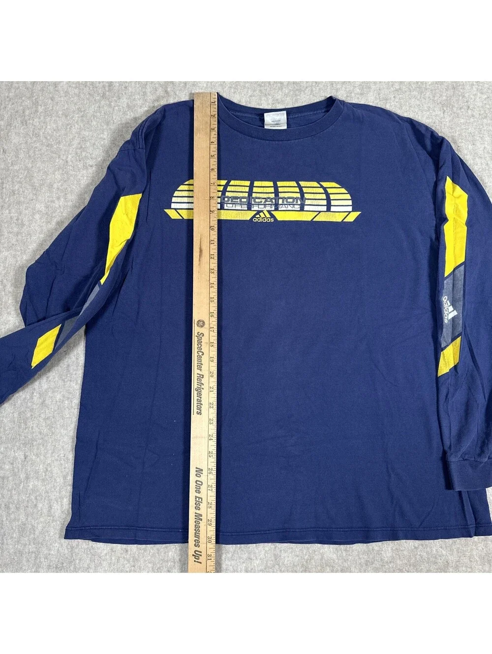 Vintage Adidas T-Shirt XXL? Chest Logo Long Sleeve Men's Navy Blue Y2K